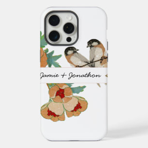 Vintage Cherry Blossom Love Bird Peach Mint iPhone Case