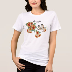 Vintage Cherry Blossom Love Bird Tri-Blend Shirt