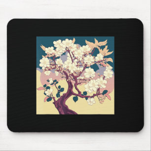 Vintage Cherry Blossom Sakura Japanese Art Anime Mouse Pad