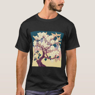Vintage Cherry Blossom  Sakura Japanese Art Anime  T-Shirt