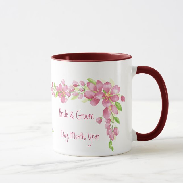 Vintage Cherry Blossom Save the Date Wedding Mug (Right)