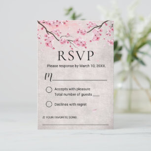 Vintage Cherry Blossom Spring Wedding RSVP