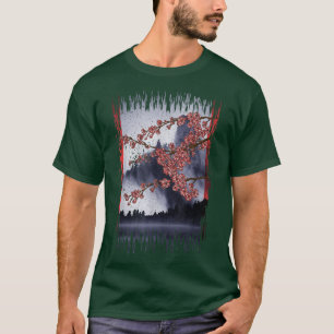 Vintage Cherry Blossom Woodblock Japanese Sakura T-Shirt