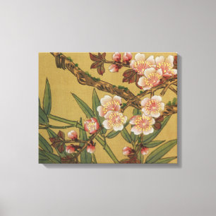 Vintage Cherry Blossoms Asian Japanese Flowers Canvas Print