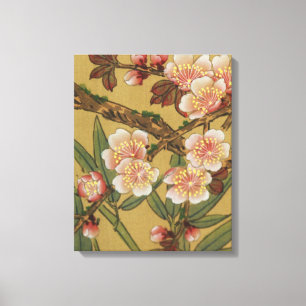 Vintage Cherry Blossoms Asian Japanese Flowers Canvas Print