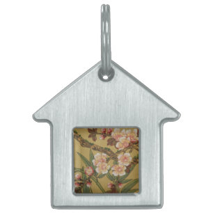 Vintage Cherry Blossoms Asian Japanese Flowers Pet ID Tag