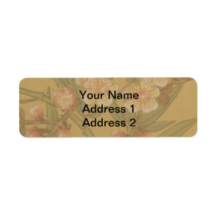 Vintage Cherry Blossoms Asian Japanese Flowers Return Address Label