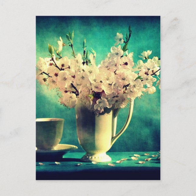 Vintage Cherry Blossoms Postcard (Front)