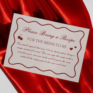 Vintage Cherry Bridal Shower Recipe Request Enclosure Card