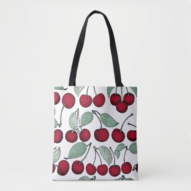 Vintage cherry seamless pattern. Background,  patt Tote Bag (Front)
