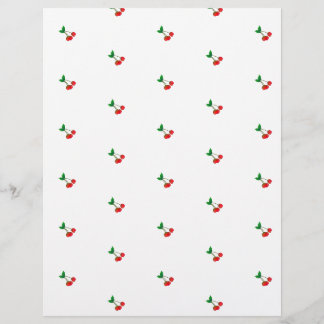 Vintage Cherry Stems Scrapbook Paper