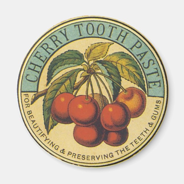 Vintage Cherry Toothpaste Ad Magnet (Front)