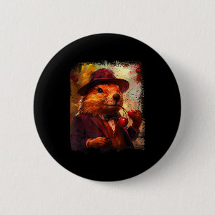 Vintage Cherry Victorian Anthropomorphic Dapper Gr 6 Cm Round Badge