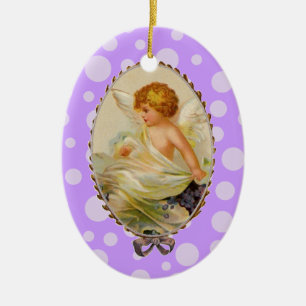 Vintage Cherub Ceramic Tree Decoration