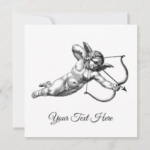 Vintage Cherub Cupid Love Sticker Label Save The Date