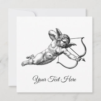 Vintage Cherub Cupid Love Sticker Label Save The Date