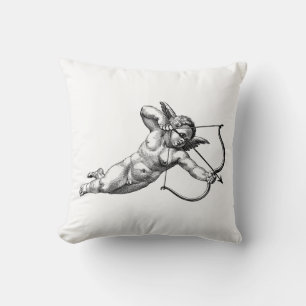 Vintage Cherub Cupid Love Throw Pillow