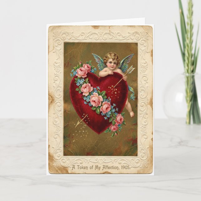 Vintage Cherub Love Arrow Card (Front)