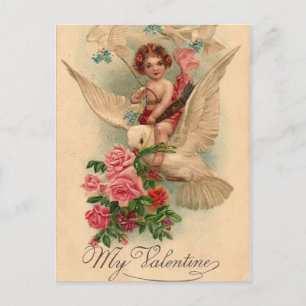 Vintage Cherub My Valentine Holiday Postcard