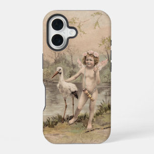 Vintage Cherub with Stork by Lake iPhone 16 Case