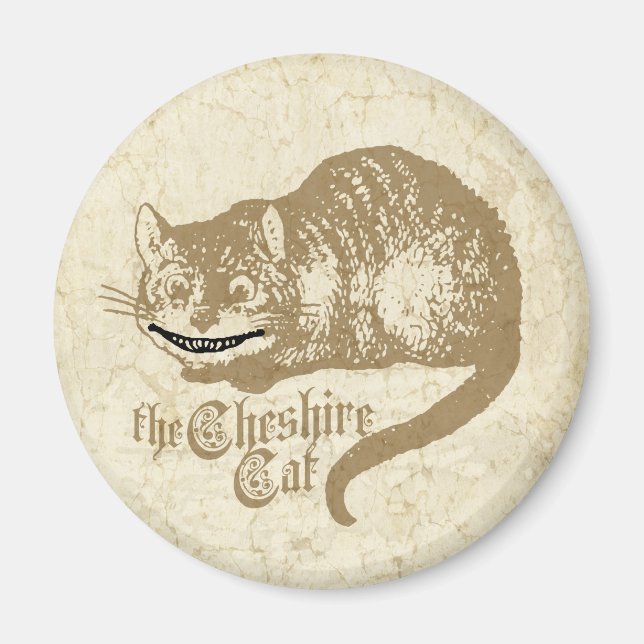 Vintage Cheshire Cat Illustration Magnet (Front)