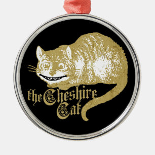 Vintage Cheshire Cat Metal Ornament