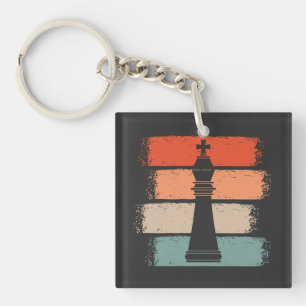 Vintage Chess Pieces Retro Key Ring
