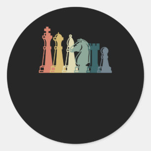 Vintage Chess Tee  Retro Chess Design - Chess Classic Round Sticker