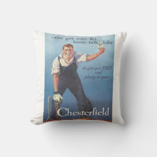 Vintage Chesterfield Cigarettes Advertisement Cushion