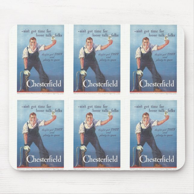 Vintage Chesterfield Cigarettes Advertisement Mouse Pad (Front)