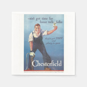 Vintage Chesterfield Cigarettes Advertisement Napkin