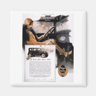 Vintage Chevrolet Ad with Woman Magnet