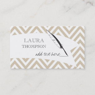 Vintage Chevron Author Writer Business Cards