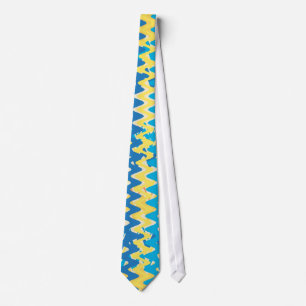 Vintage Chevron Striped Retro Abstract Art Tie