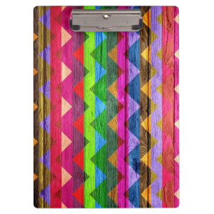 Vintage Chevron Wood Abstract #10 Clipboard