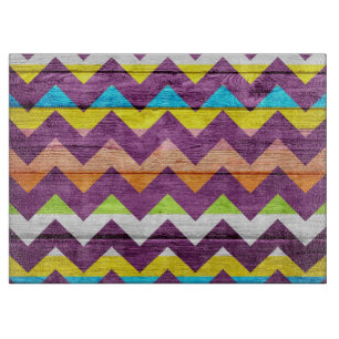 Vintage Chevron Wood Abstract #3 Cutting Board
