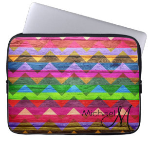 Vintage Chevron Wood Abstract #4 Laptop Sleeve