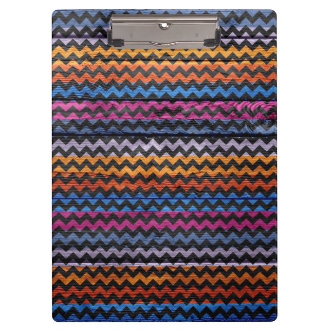 Vintage Chevron Wood Abstract Clipboard (Front)