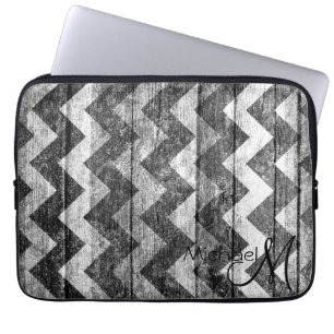 Vintage Chevron Wood Abstract Laptop Sleeve