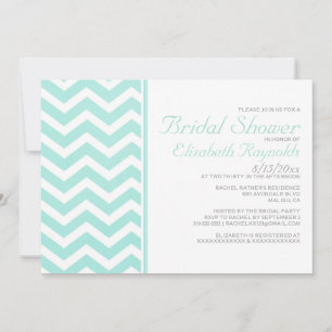 Vintage Chevron Zigzag Bridal Shower Invitations