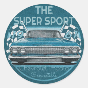 Vintage Chevy Classic Round Sticker