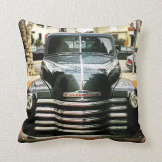 Vintage Chevy Truck Pillow With Charcoal Grey Back