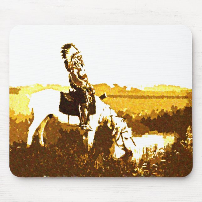 Vintage Cheyenne Warrior at Spring Mouse Pad (Front)