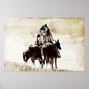 Vintage Cheyenne Warriors Canvas Print