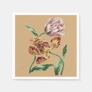 Vintage Chic 18th Century Botanical Tulip Art Napkin