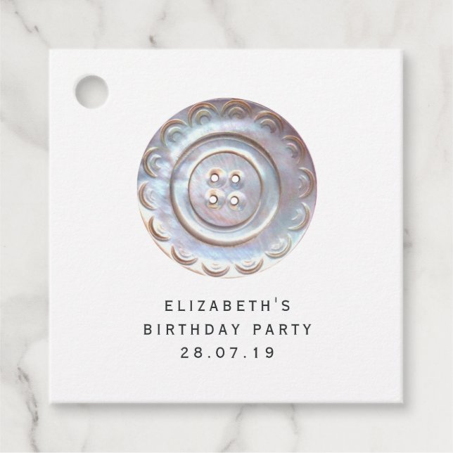 Vintage Chic Button Favour Tags (Front)