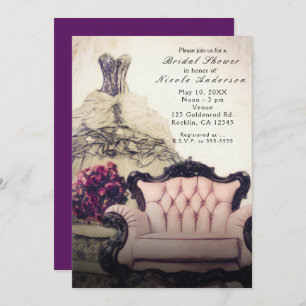 Vintage Chic Elegant Bridal Shower Invitations