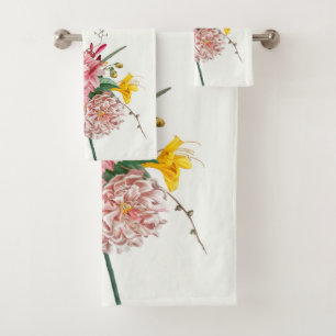 vintage chic elegant Floral Bath Towel Set