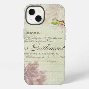 Vintage Chic French Script Shabby Flowers Corset iPhone Case