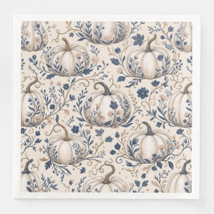 Vintage Chic Ivory Pumpkin Chinoiserie Floral Napkin